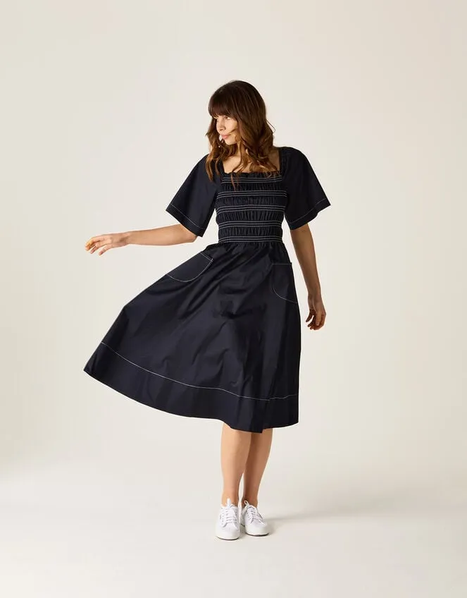 Mirla Beane Puff Sleeve Dress Blue Women Monsoon Dresses