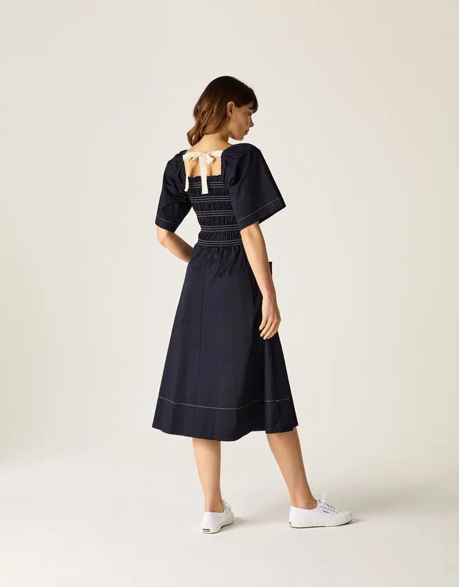 Mirla Beane Puff Sleeve Dress Blue Women Monsoon Dresses