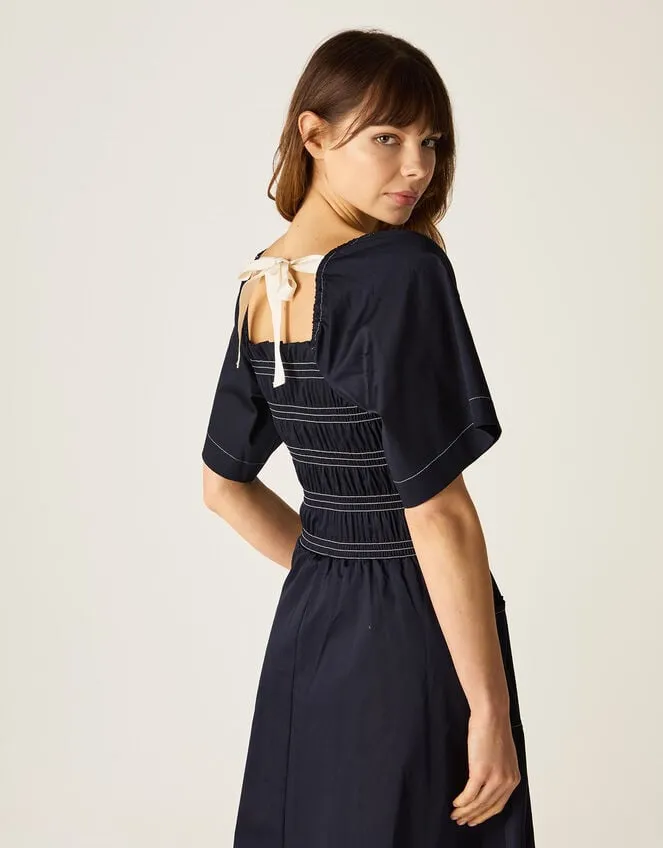 Mirla Beane Puff Sleeve Dress Blue Women Monsoon Dresses