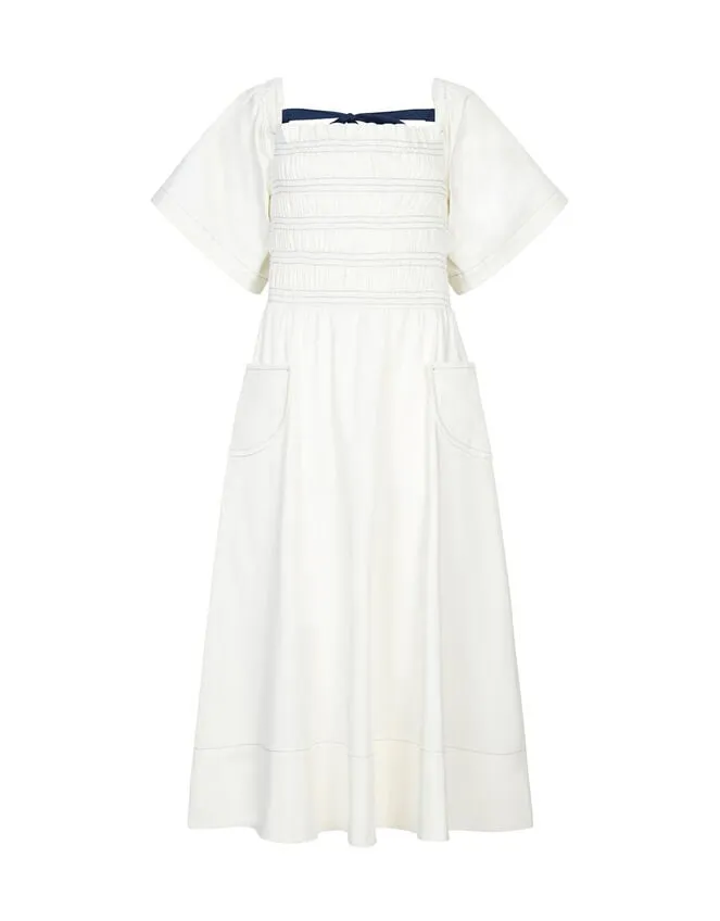 Mirla Beane Puff Sleeve Dress Cream Women Monsoon Dresses