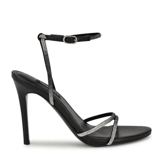 Missey Ankle Strap Sandals Black Women Nine West Sandals