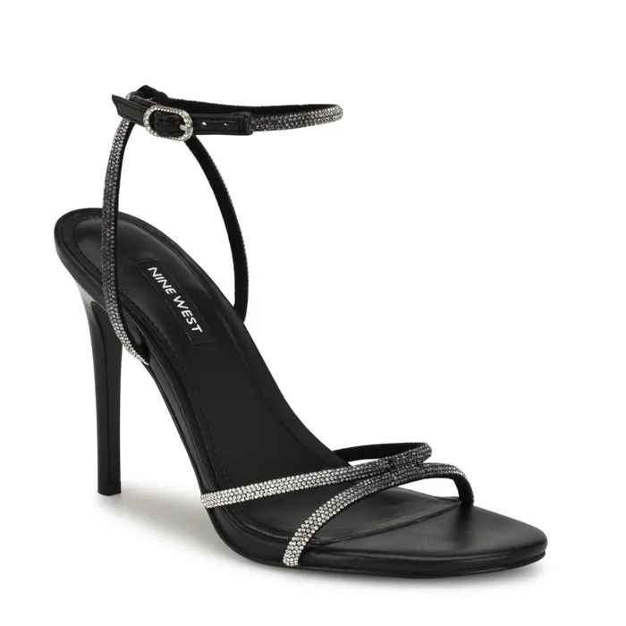 Missey Ankle Strap Sandals Black Women Nine West Sandals