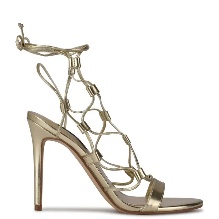 Mix Ankle Wrap Sandals Platino Women Nine West Sandals