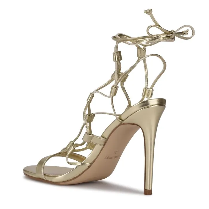 Mix Ankle Wrap Sandals Platino Women Nine West Sandals