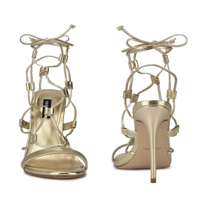 Mix Ankle Wrap Sandals Platino Women Nine West Sandals