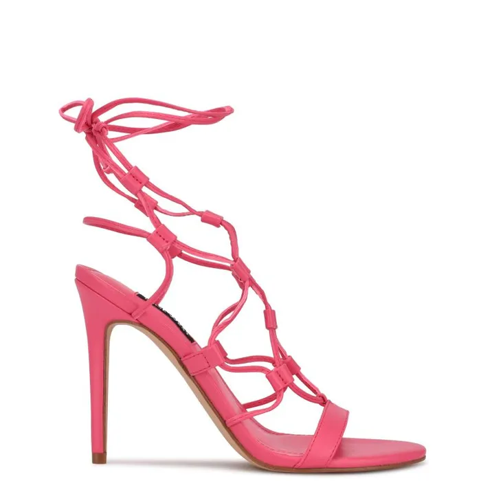 Mix Ankle Wrap Sandals Wow Pink Women Nine West Sandals