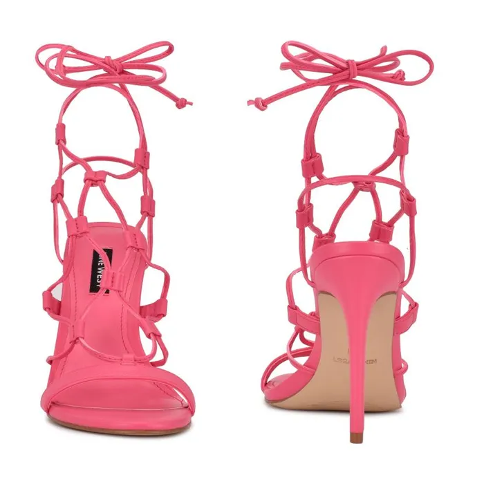 Mix Ankle Wrap Sandals Wow Pink Women Nine West Sandals