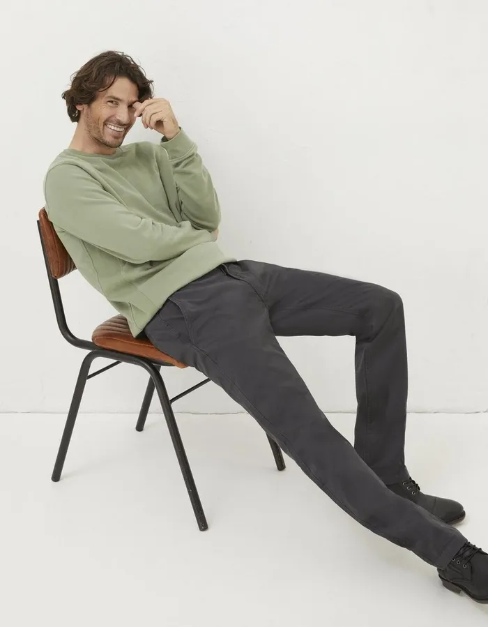 Modern Coastal Chinos Dark Grey Men FatFace Trousers and Chinos