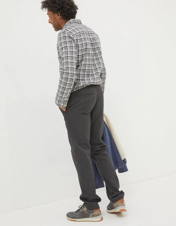 Modern Coastal Chinos Dark Grey Men FatFace Trousers and Chinos