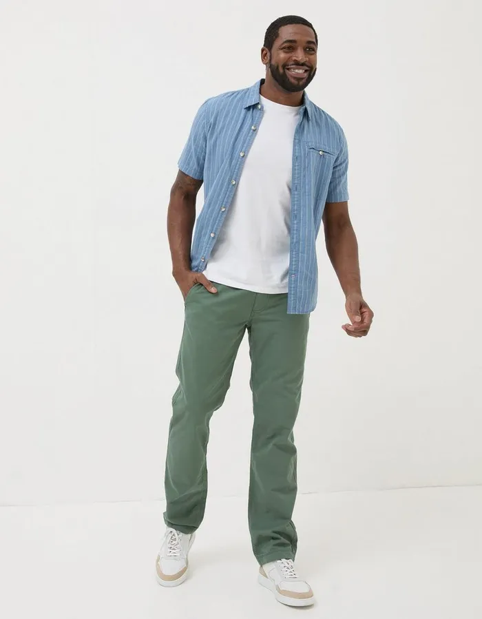 Modern Coastal Chinos Green Haze Men FatFace Trousers and Chinos