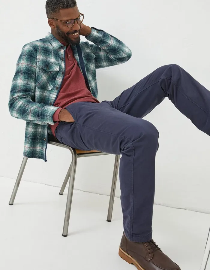 Modern Coastal Chinos Navy Men FatFace Trousers and Chinos