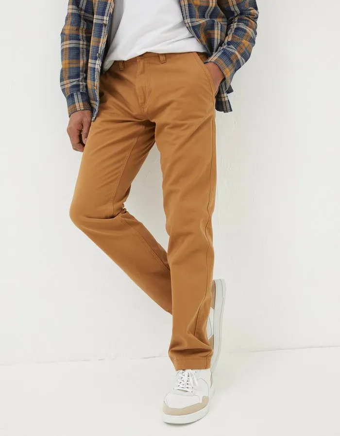 Modern Coastal Chinos Tan Men FatFace Trousers and Chinos