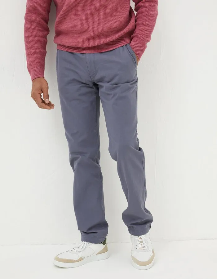 Modern Coastal Chinos Washed Blue Men FatFace Trousers and Chinos