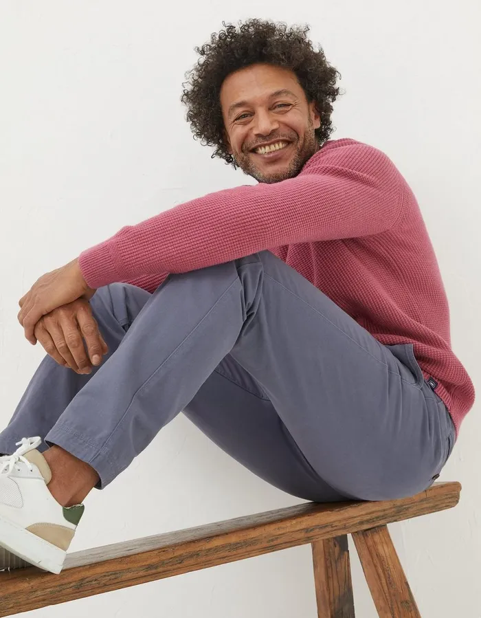 Modern Coastal Chinos Washed Blue Men FatFace Trousers and Chinos