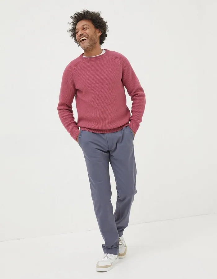 Modern Coastal Chinos Washed Blue Men FatFace Trousers and Chinos