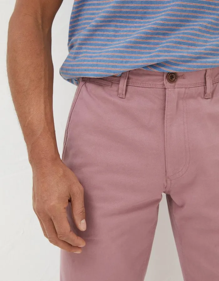Modern Coastal Chinos Washed Pink Men FatFace Trousers and Chinos