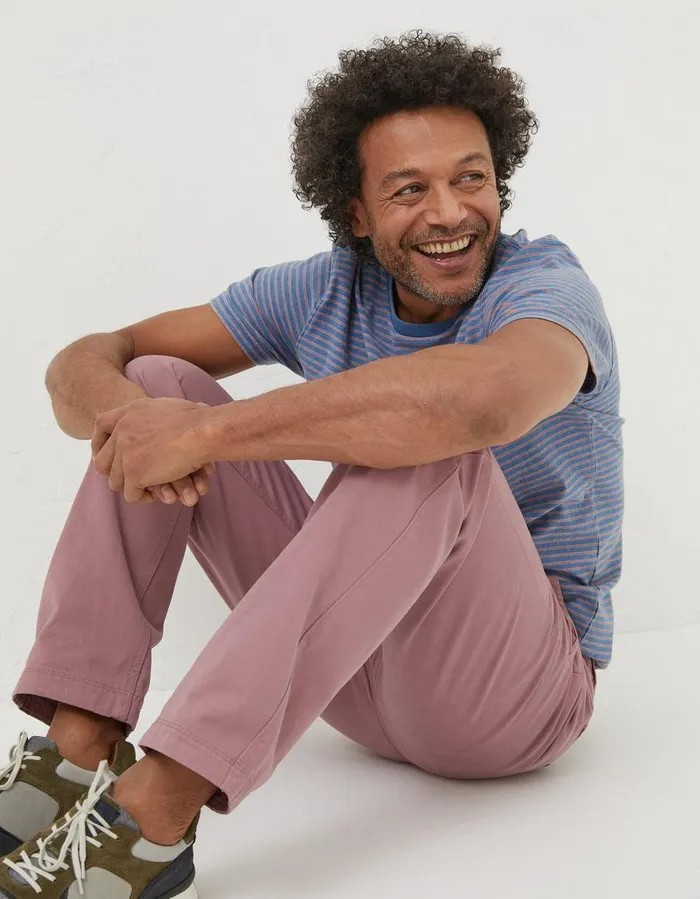 Modern Coastal Chinos Washed Pink Men FatFace Trousers and Chinos
