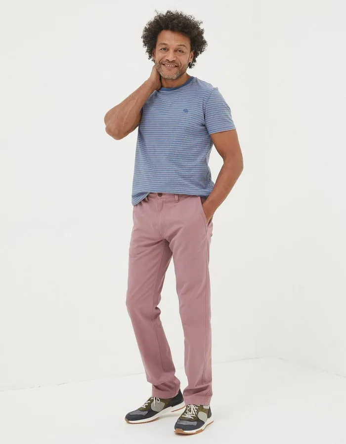 Modern Coastal Chinos Washed Pink Men FatFace Trousers and Chinos