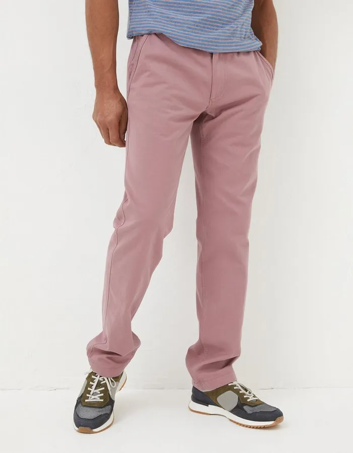 Modern Coastal Chinos Washed Pink Men FatFace Trousers and Chinos