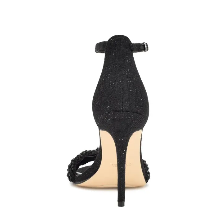 Morelov Heeled Sandals Black Crystal Women Nine West Heels