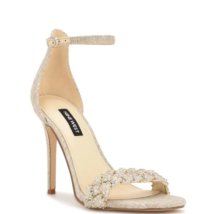 Morelov Heeled Sandals Natural Crystal Women Nine West Heels