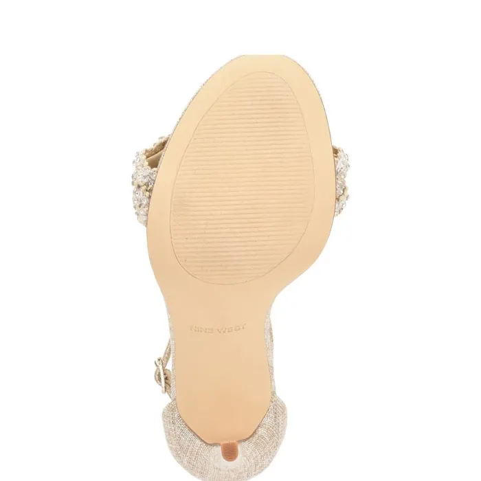 Morelov Heeled Sandals Natural Crystal Women Nine West Heels