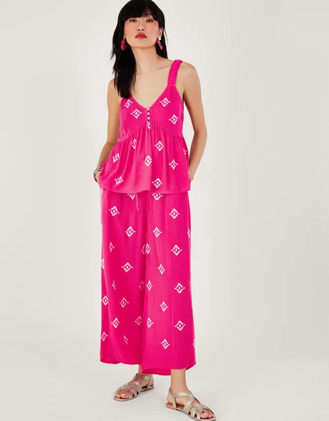 Motif Embroidered Cami In Lenzing Ecovero Pink Women Monsoon Tops and Blouses