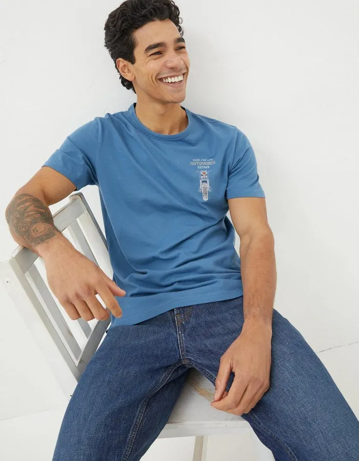 Motoworks TShirt Washed Blue Men FatFace TShirts