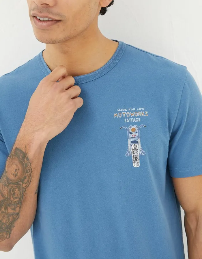 Motoworks TShirt Washed Blue Men FatFace TShirts