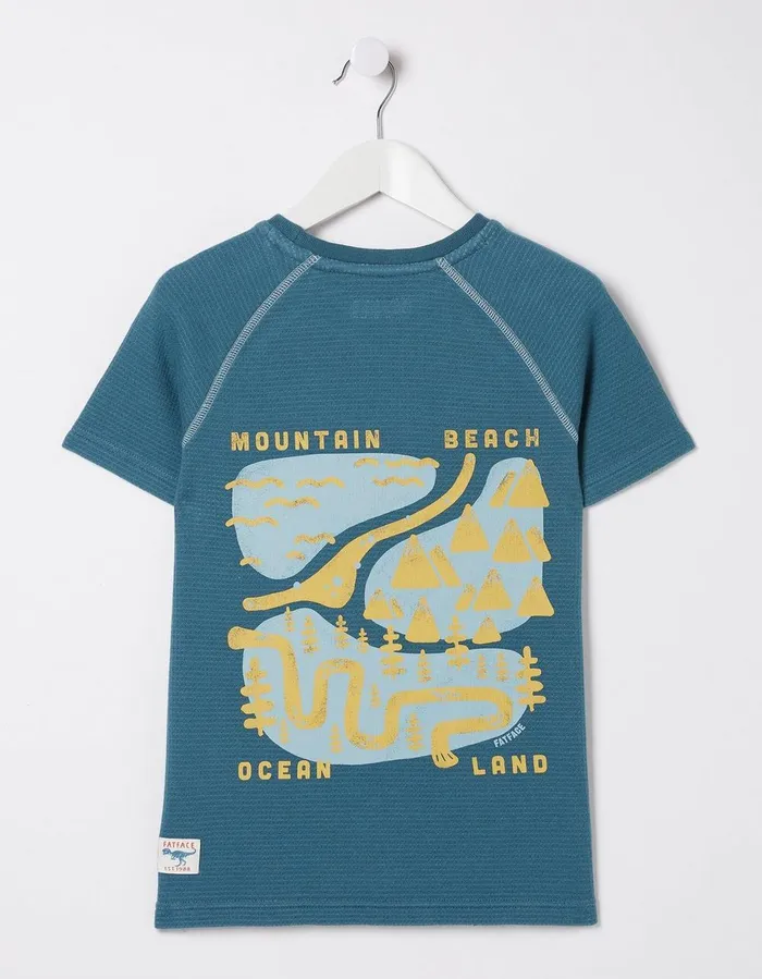 Mountain Graphic TShirt Navy Boys FatFace TShirts and Polos