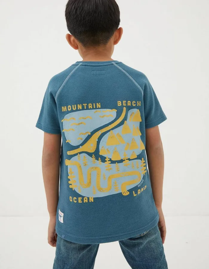 Mountain Graphic TShirt Navy Boys FatFace TShirts and Polos