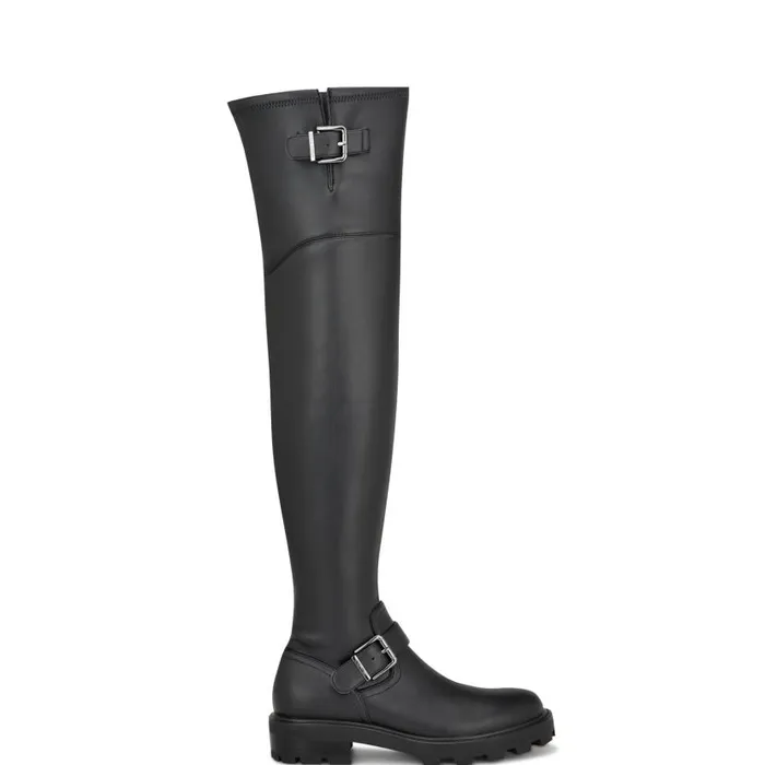 Nans Lug Sole Over The Knee Boots Black Women Nine West Boots and Booties