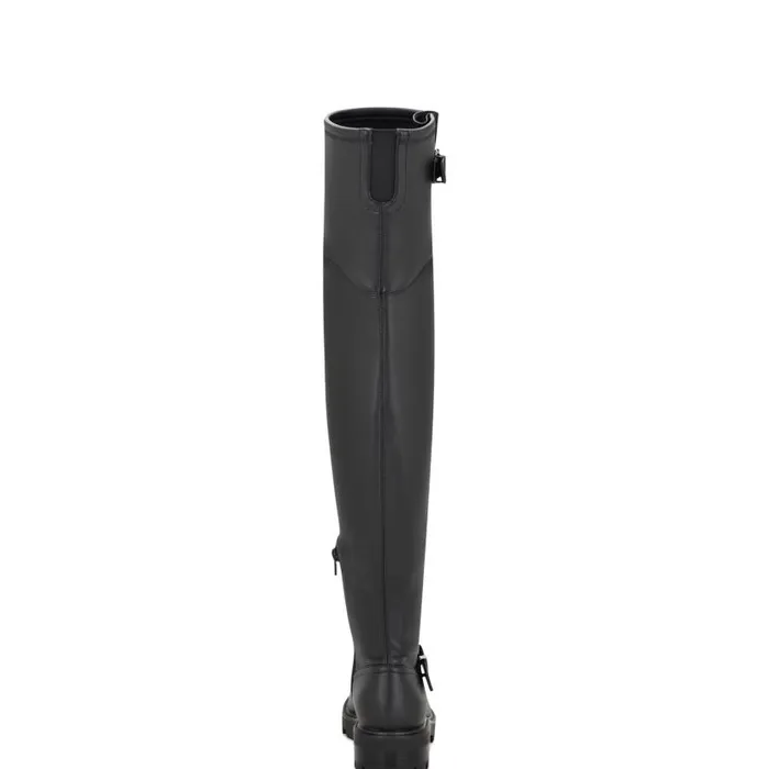 Nans Lug Sole Over The Knee Boots Black Women Nine West Boots and Booties