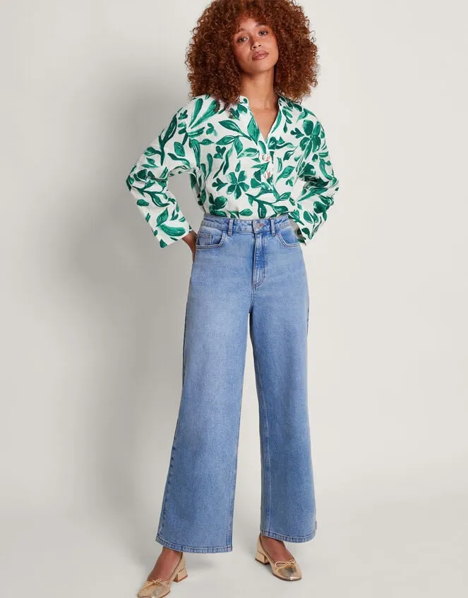 Naomi Print Linen Blouse Green Women Monsoon Tops and Blouses