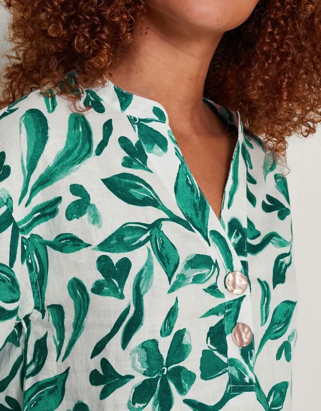 Naomi Print Linen Blouse Green Women Monsoon Tops and Blouses