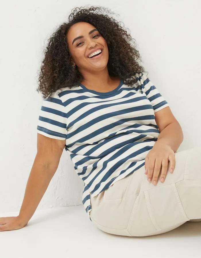 Natalie Stripe TShirt Navy Women FatFace Tops and TShirts