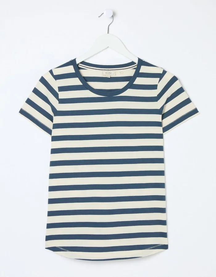 Natalie Stripe TShirt Navy Women FatFace Tops and TShirts