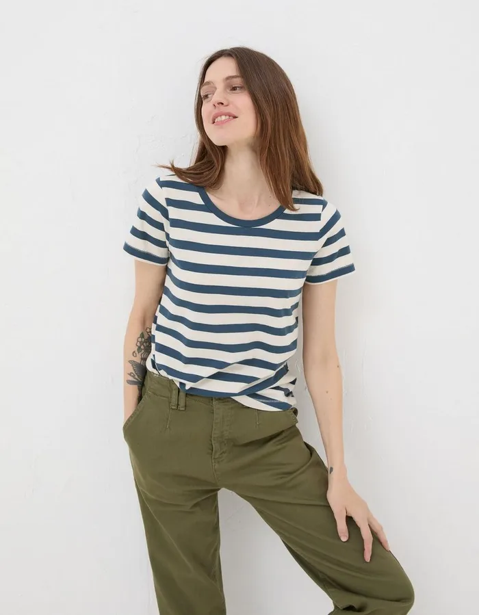 Natalie Stripe TShirt Navy Women FatFace Tops and TShirts