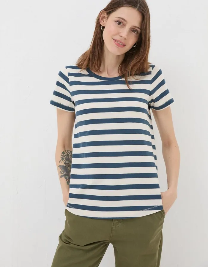 Natalie Stripe TShirt Navy Women FatFace Tops and TShirts