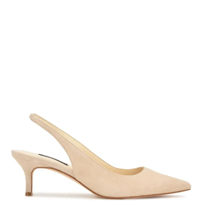 Nataly Slingback Pumps Barely Nude Suede Women Nine West Heels