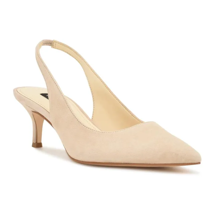 Nataly Slingback Pumps Barely Nude Suede Women Nine West Heels