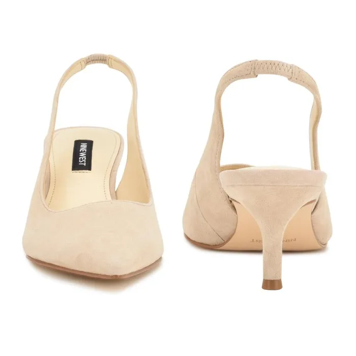 Nataly Slingback Pumps Barely Nude Suede Women Nine West Heels