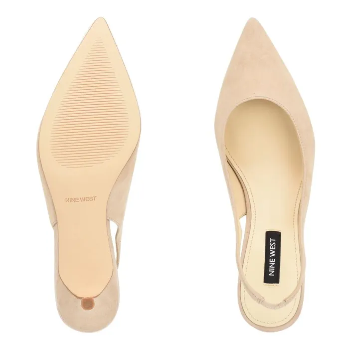 Nataly Slingback Pumps Barely Nude Suede Women Nine West Heels