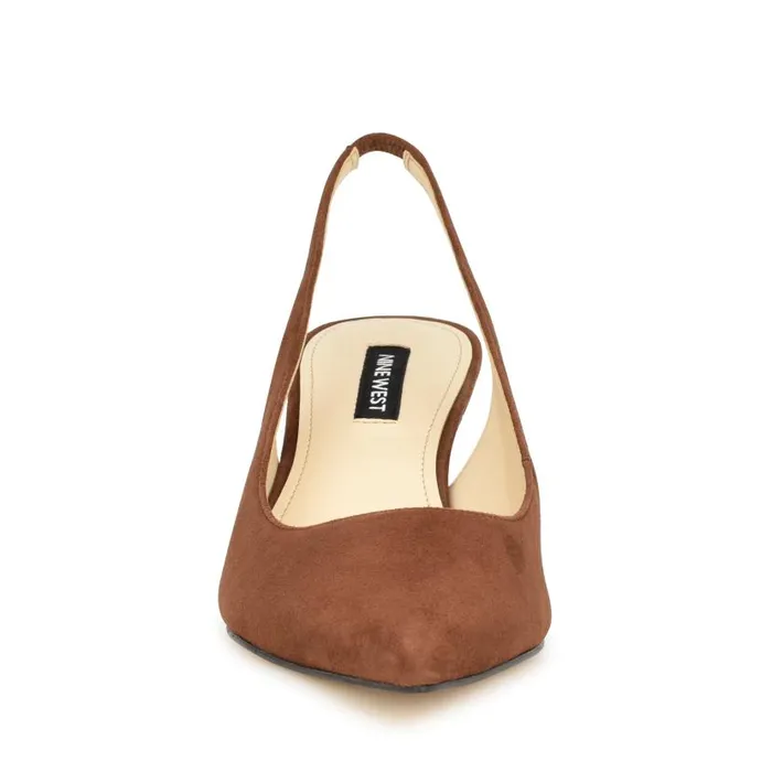 Nataly Slingback Pumps Brown Suede Women Nine West Heels