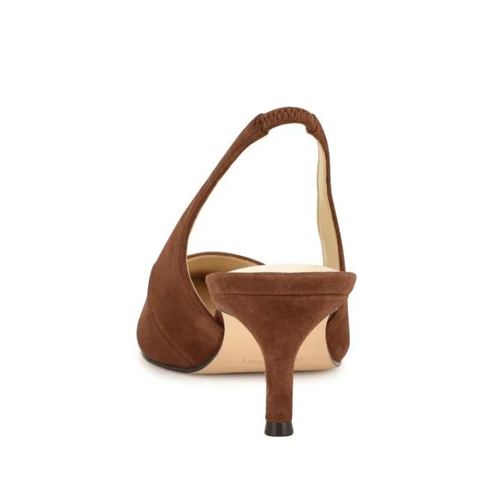 Nataly Slingback Pumps Brown Suede Women Nine West Heels