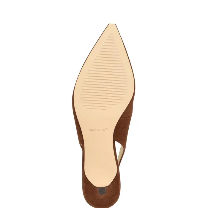 Nataly Slingback Pumps Brown Suede Women Nine West Heels