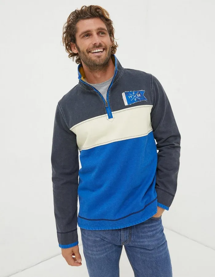 Nation Airlie Scotland Sweatshirt Blue Men FatFace Sweatshirts and Hoodies