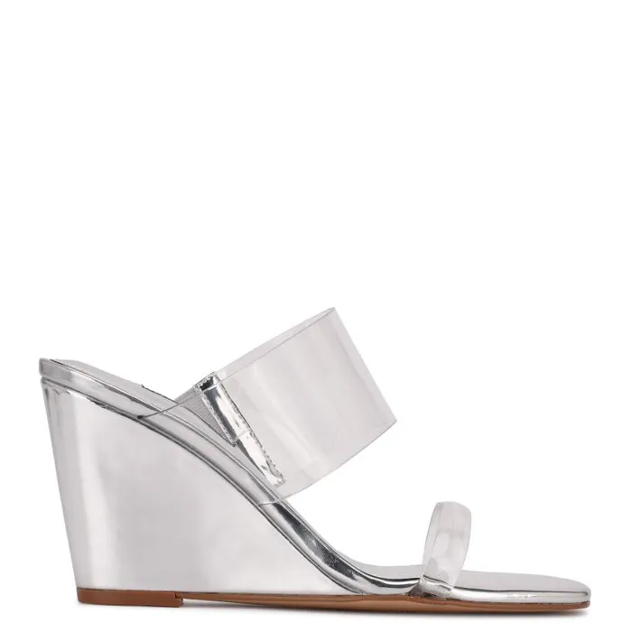 Nats Wedge Sandals Clearsilver Women Nine West Sandals