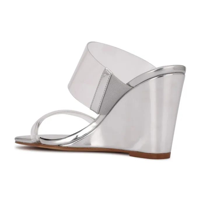 Nats Wedge Sandals Clearsilver Women Nine West Sandals
