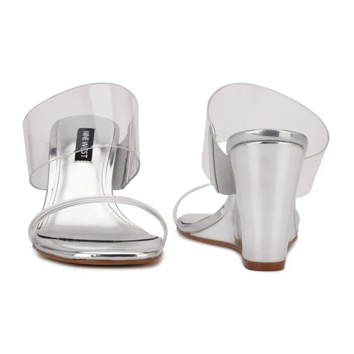 Nats Wedge Sandals Clearsilver Women Nine West Sandals
